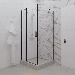 Triton Душевой уголок Йота-Блэк 90x90 – фотография-4